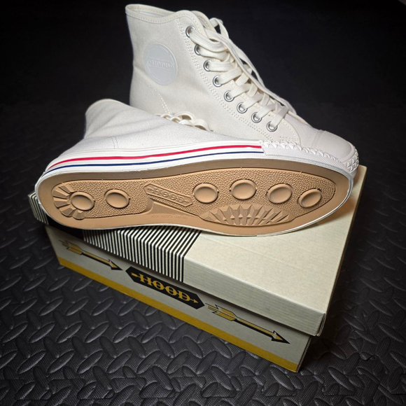 Unisex Hood High Top Canvas Sneakers White/Tan Size 8.5 - Picture 6 of 7